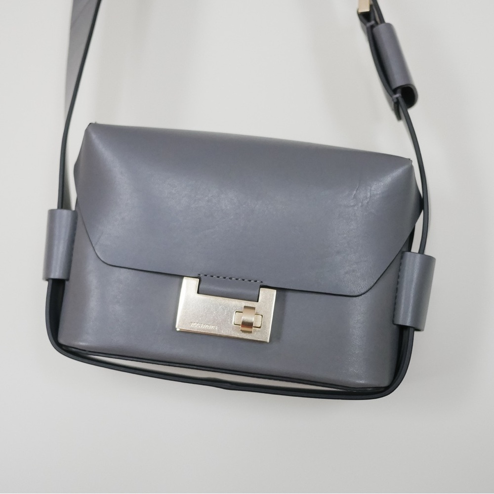 AllSaints Leather Frankie Convertible Crossbody Bag in Gray